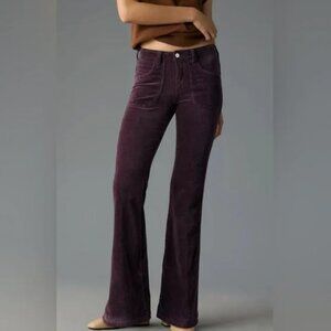 Pilcro Low Rise Icon Flare Corduroy Pants in Plum NWT